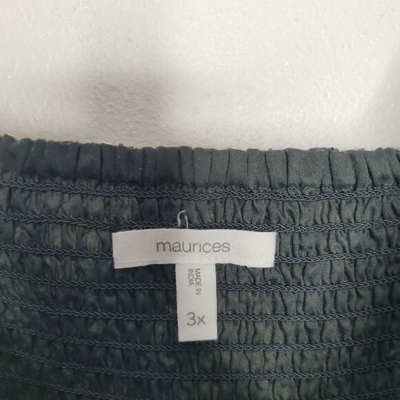 Maurices Dark Romantic Floral Cotton Plus Size Midi Date Night Dress Size 3x - Picture 4 of 7